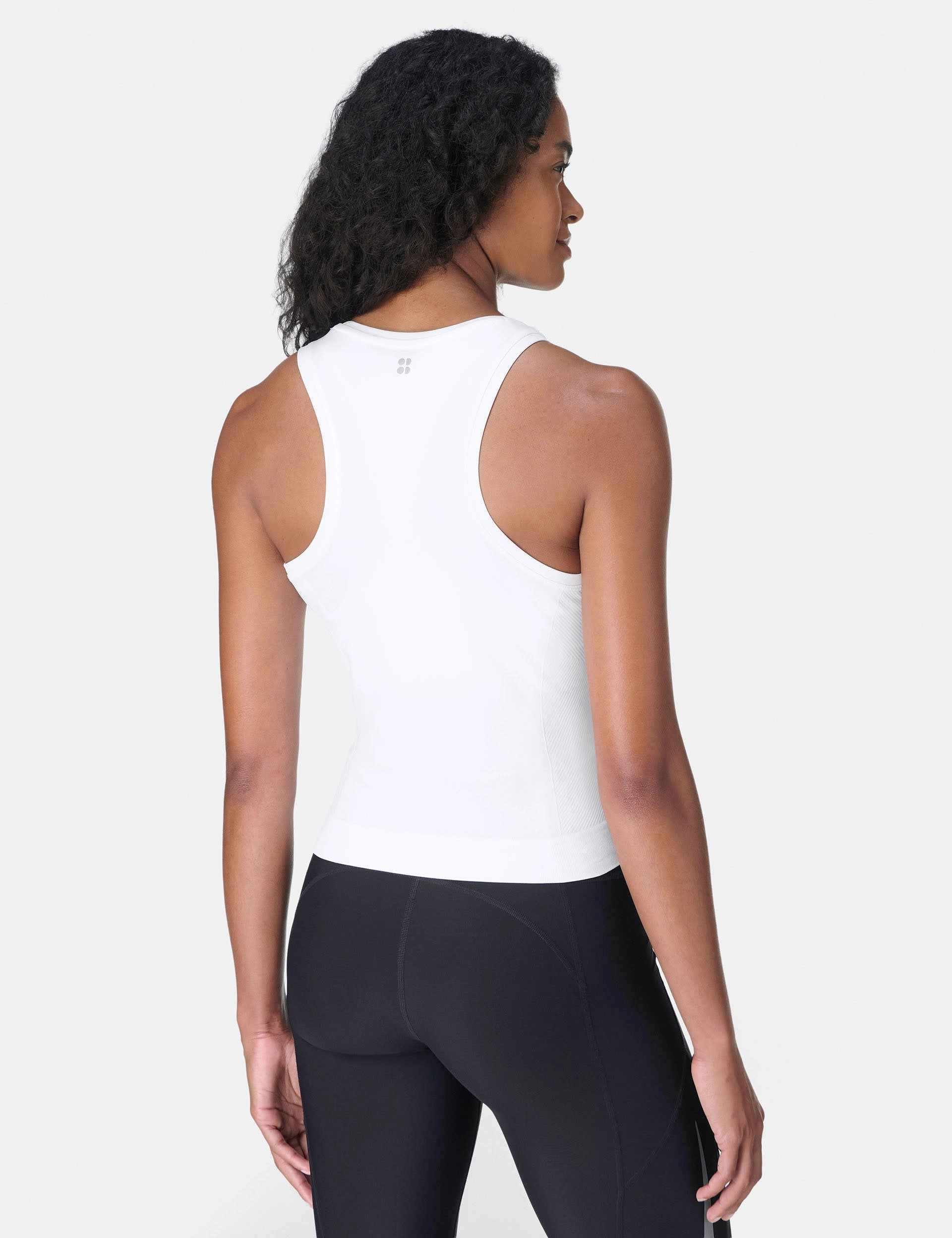 Athlete Crop Seamless Workout Vest - White Fresh Lightness