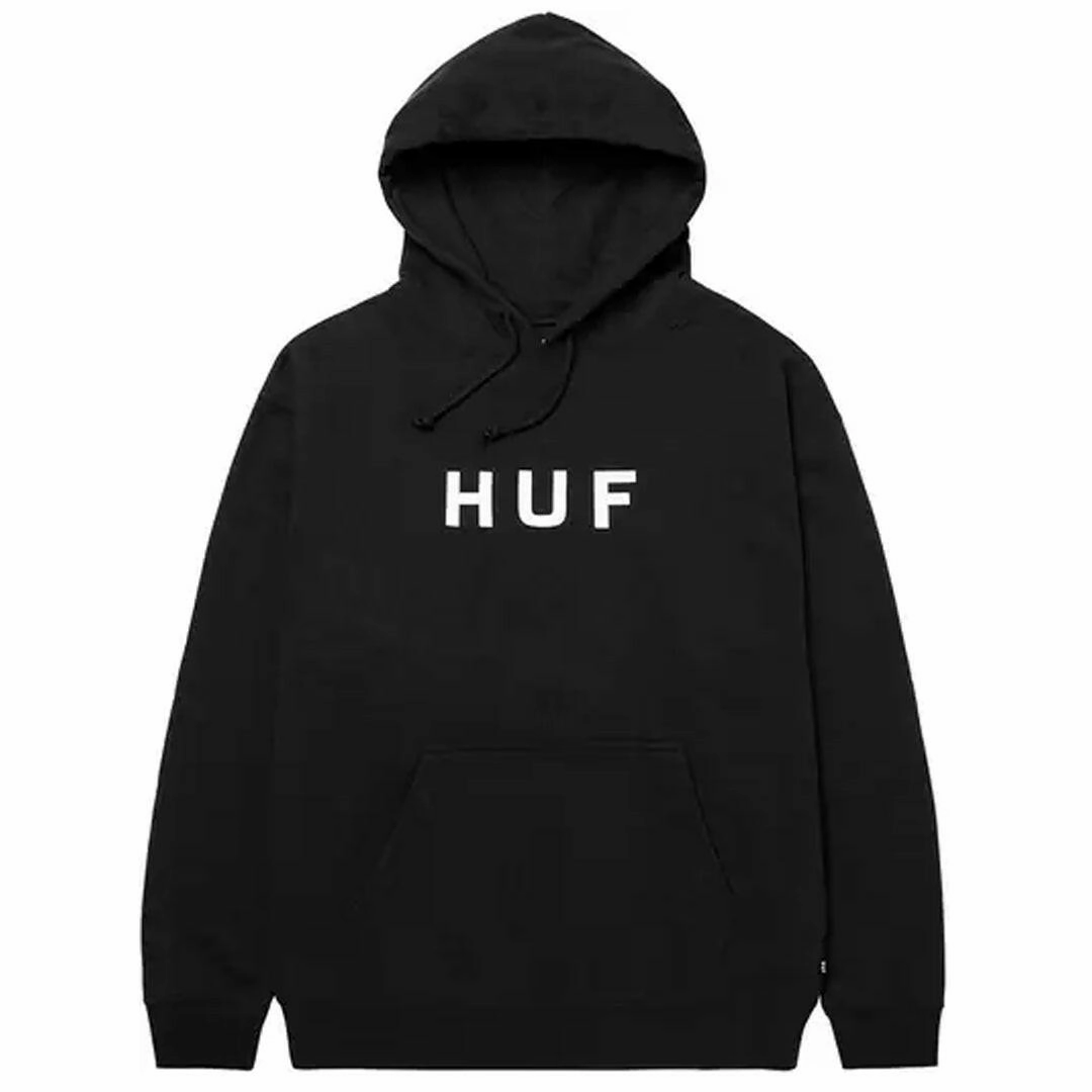 Huf - Essentials OG Logo Hoodie Black Sport Layers Diwali wear