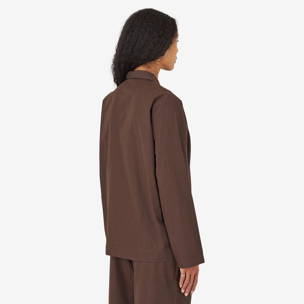 Ventilated Back Panel Flexible Material Tekla Poplin Long Sleeve Shirt / Coffee