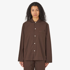 Stylish Element Tagless Labeling Tekla Poplin Long Sleeve Shirt / Coffee