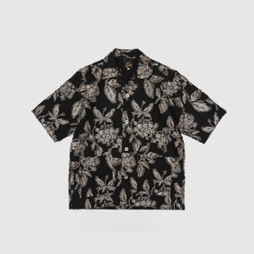 FLOWER CUT JACQUARD CABANA SHIRT Unique Design Everyday Wear