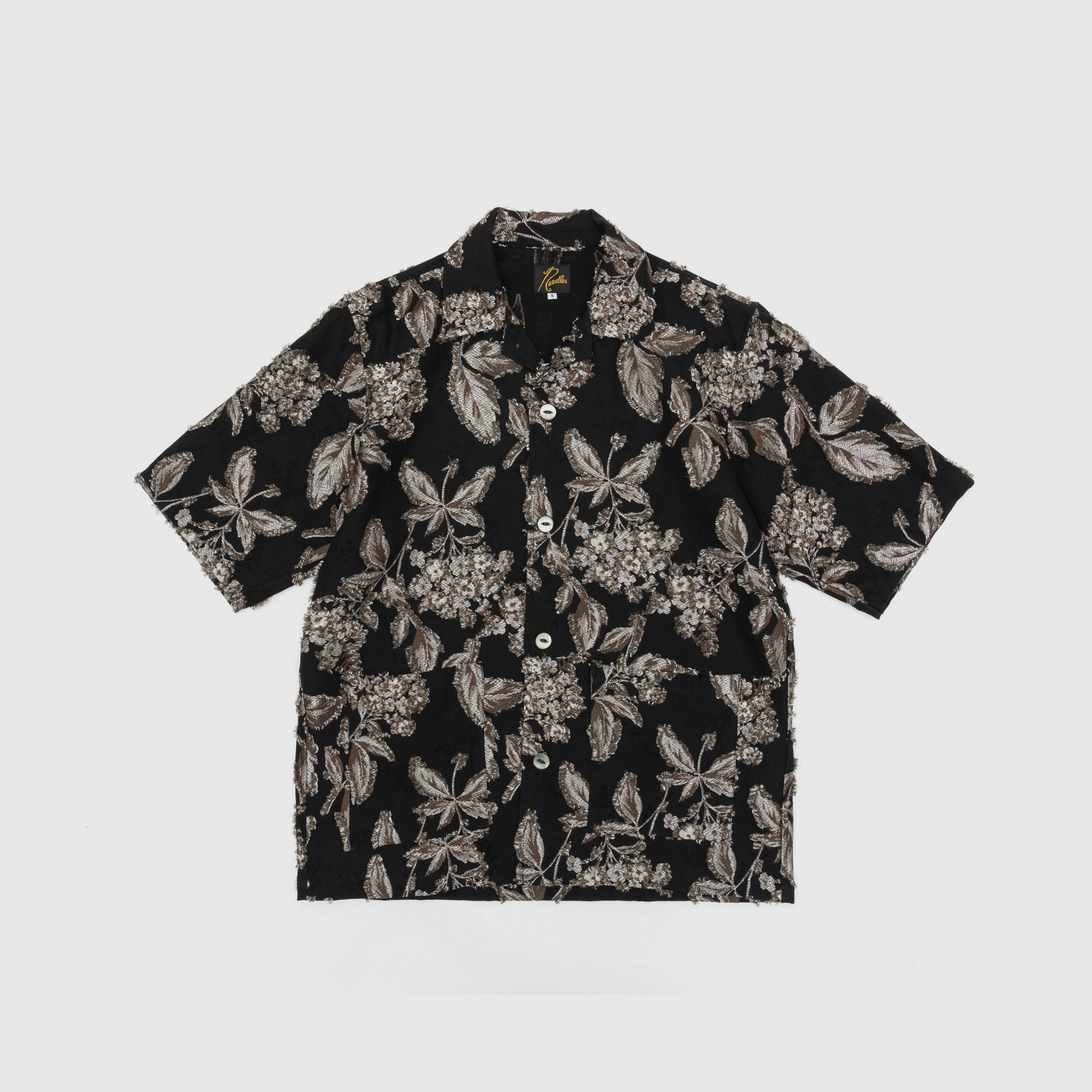 FLOWER CUT JACQUARD CABANA SHIRT Unique Design Everyday Wear