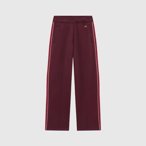 Wales Bonner Plain Poly Jersey Mantra Track Pants - Burgundy ReinforcedPockets