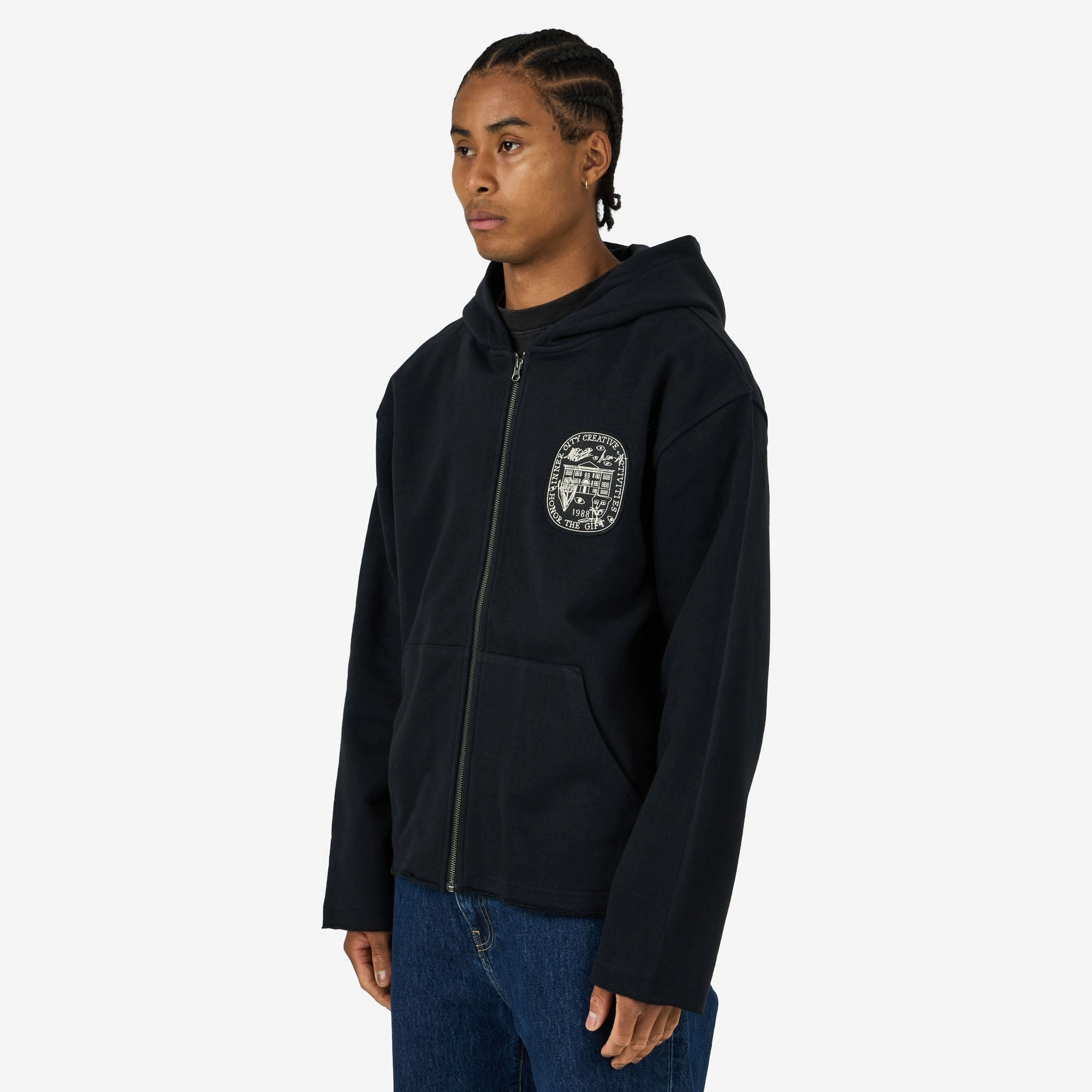 Honor The Gift Honor Art Institute Zip Hoodie Black product sustainability impact active top