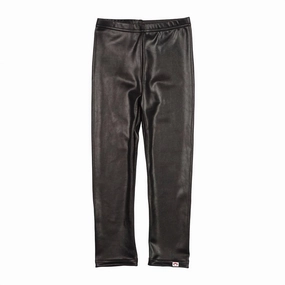 Girl's Pull-On Leggings In Black Glitter Packable design