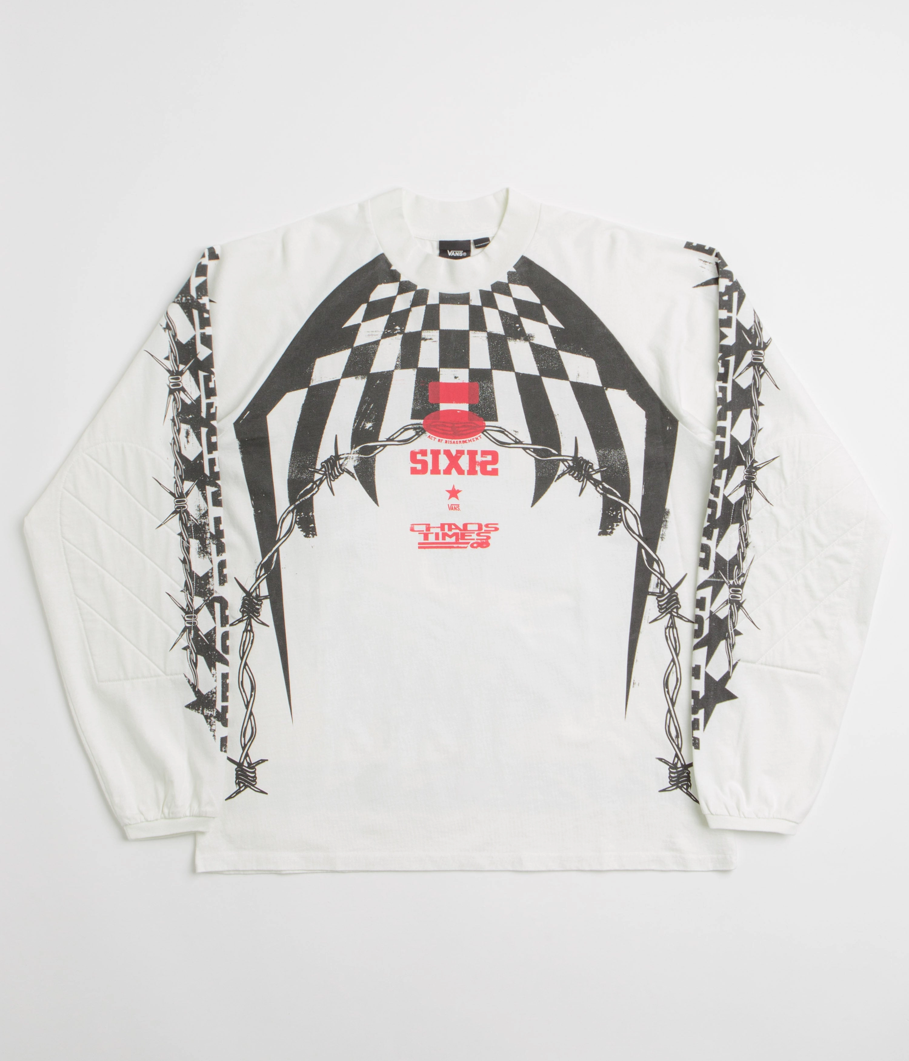 Vans x SlamJam AOD Hazard Long Sleeve T-Shirt - White one-piece