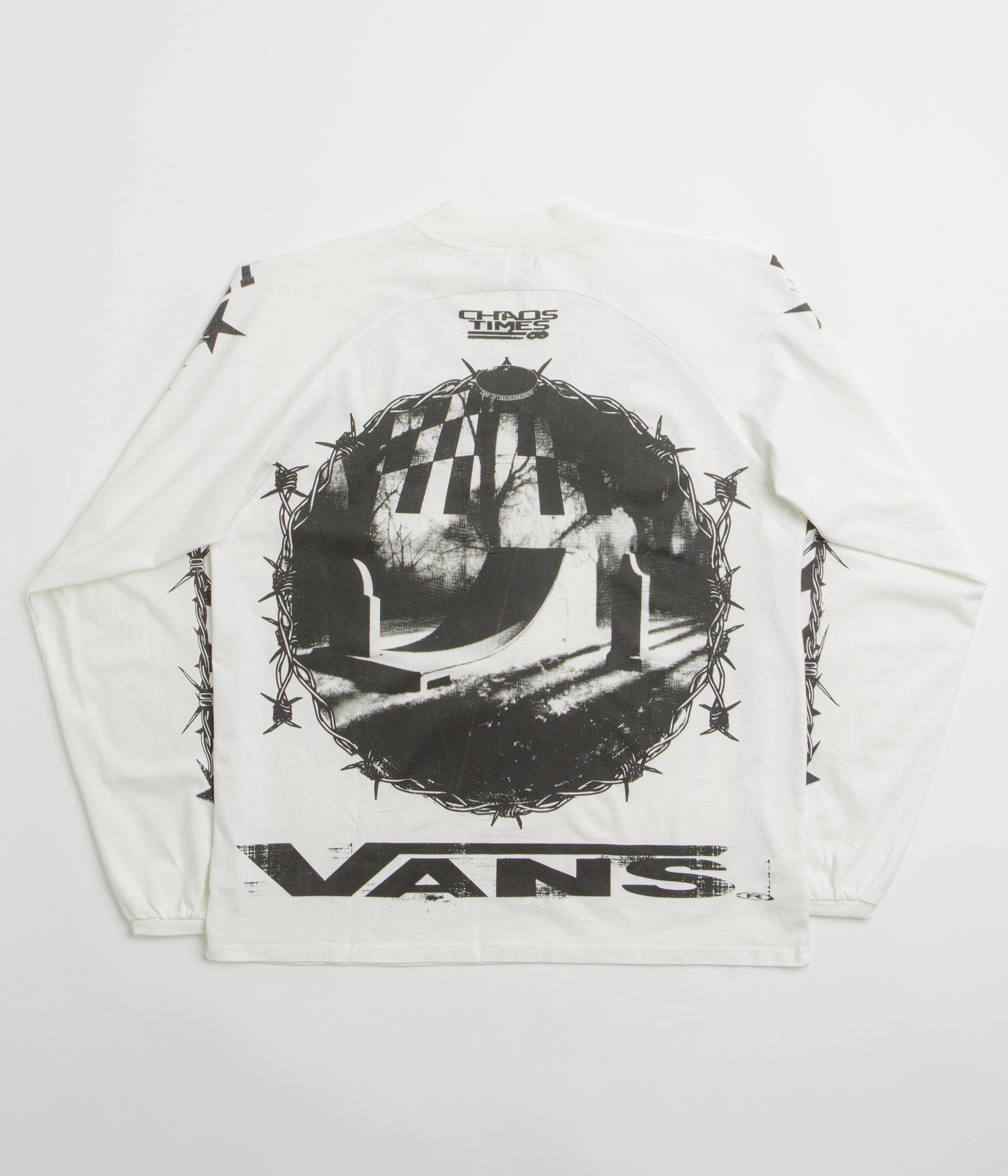 hypoallergenic classic waist Vans x SlamJam AOD Hazard Long Sleeve T-Shirt - White