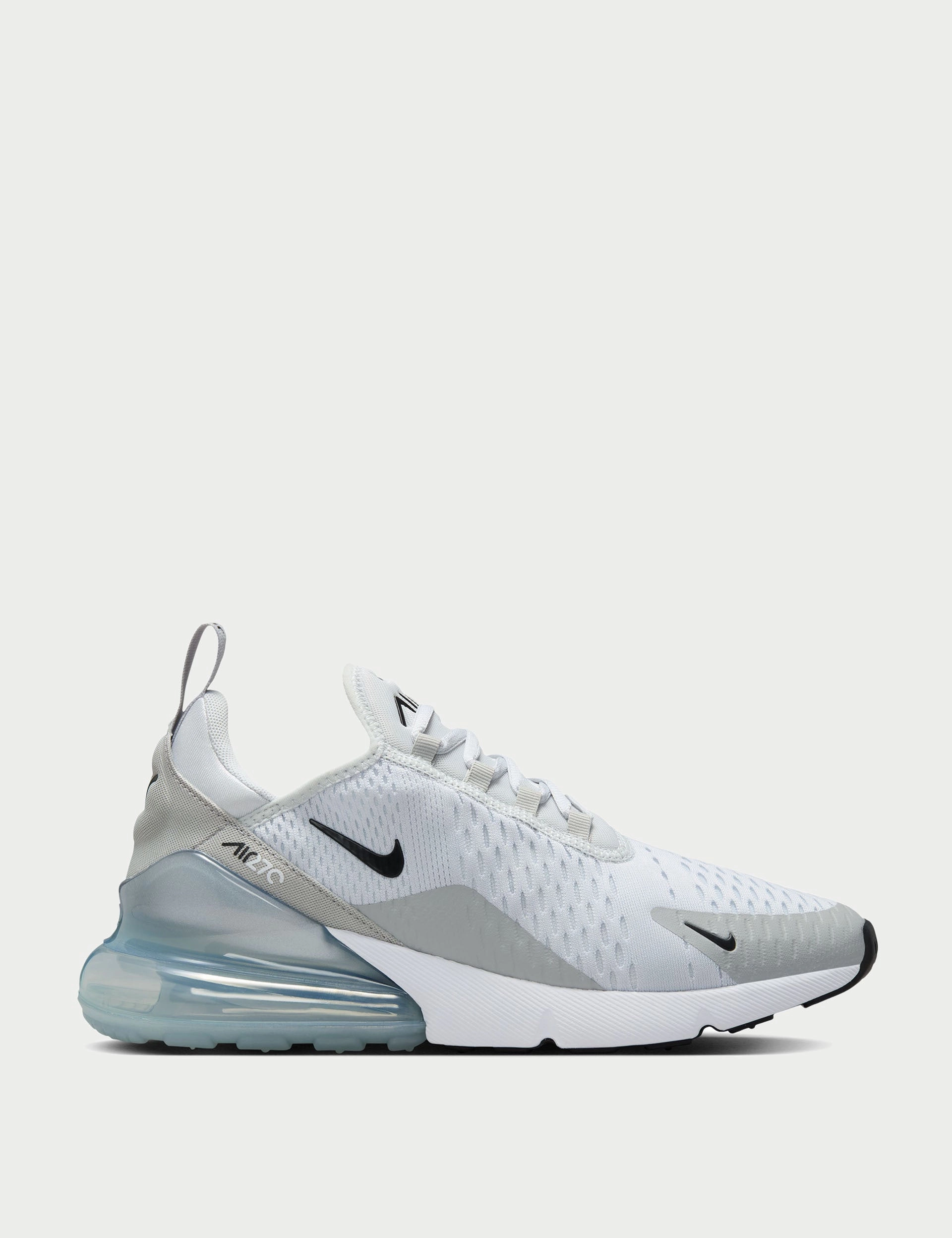 Air Max 270 Shoes - Pure Platinum/Black/Light Smoke Grey Run Errand Velcro Design