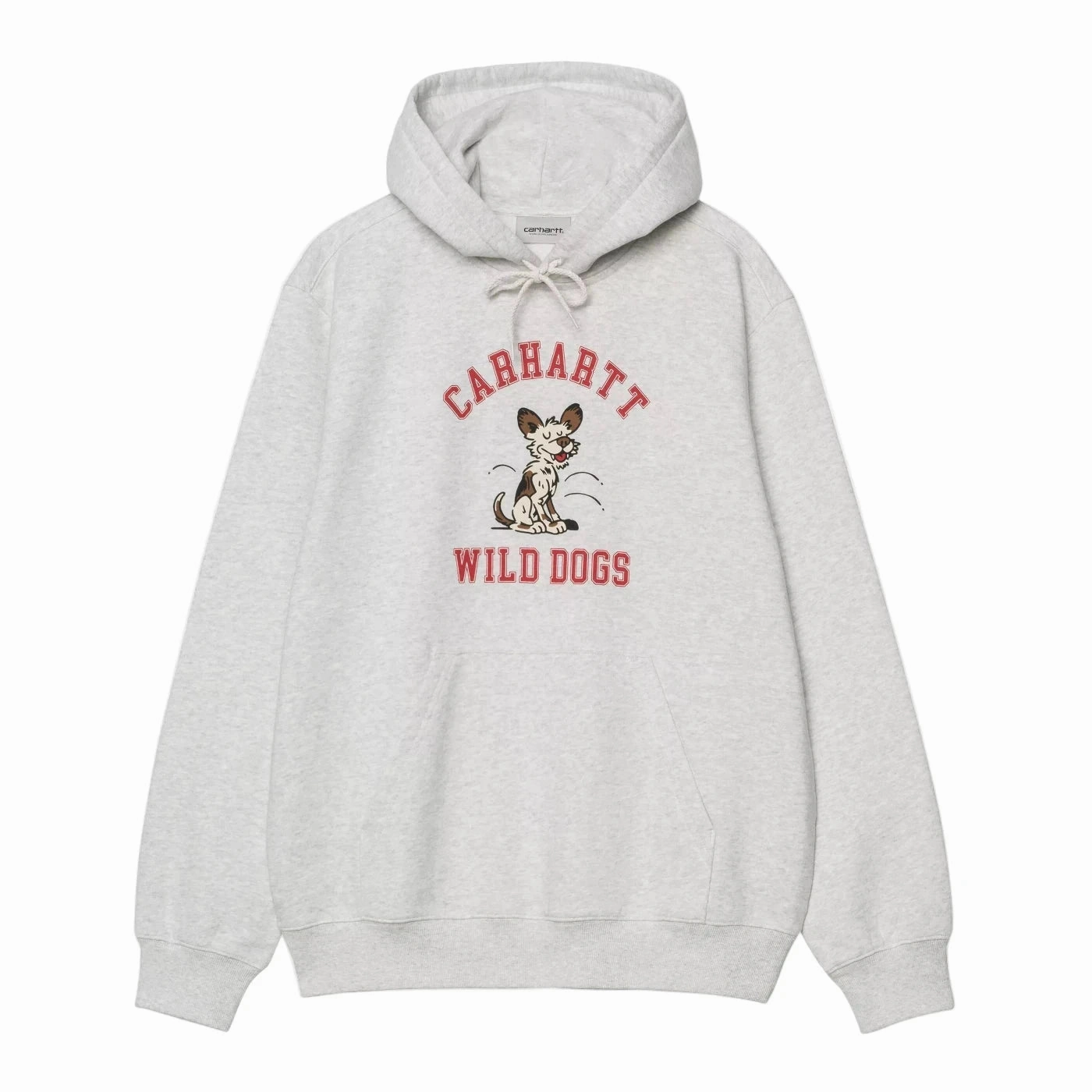 Carhartt WIP Hooded Wild Dog Sweatshirt - Ash Heather Elk like Non Fading Coloration