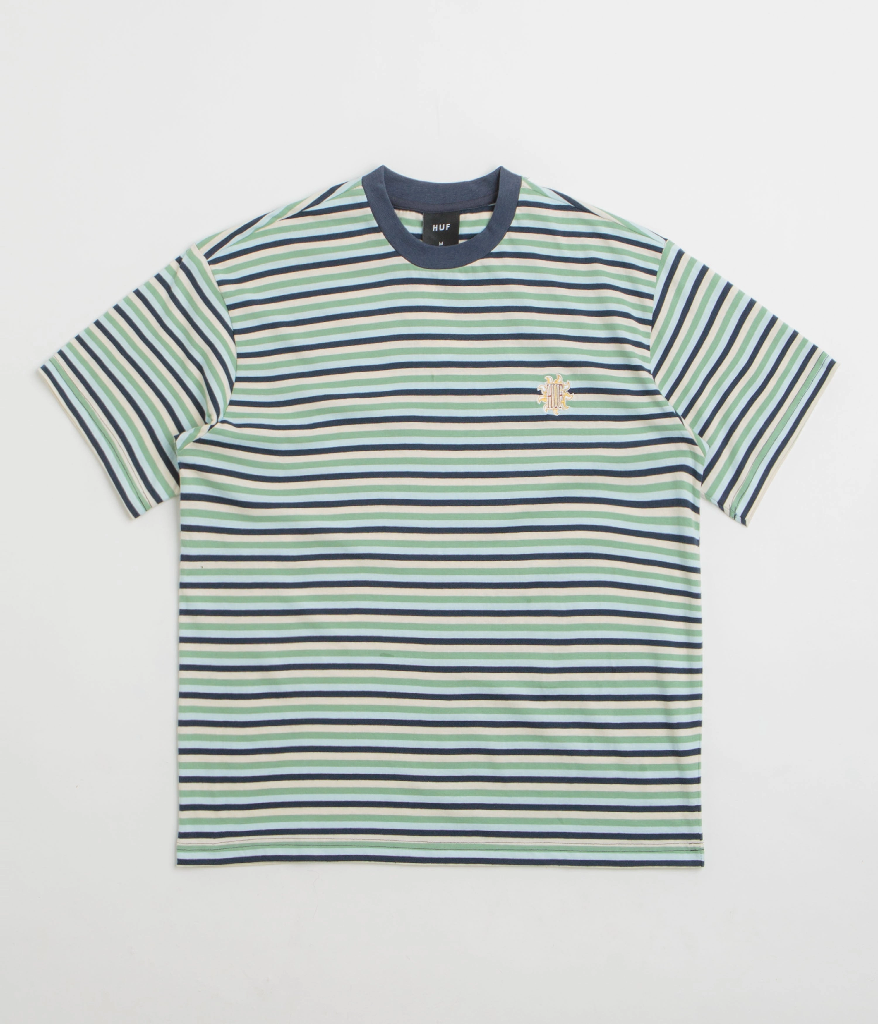 HUF Apollo Striped T-Shirt - Blue solo travel Graphic Prints