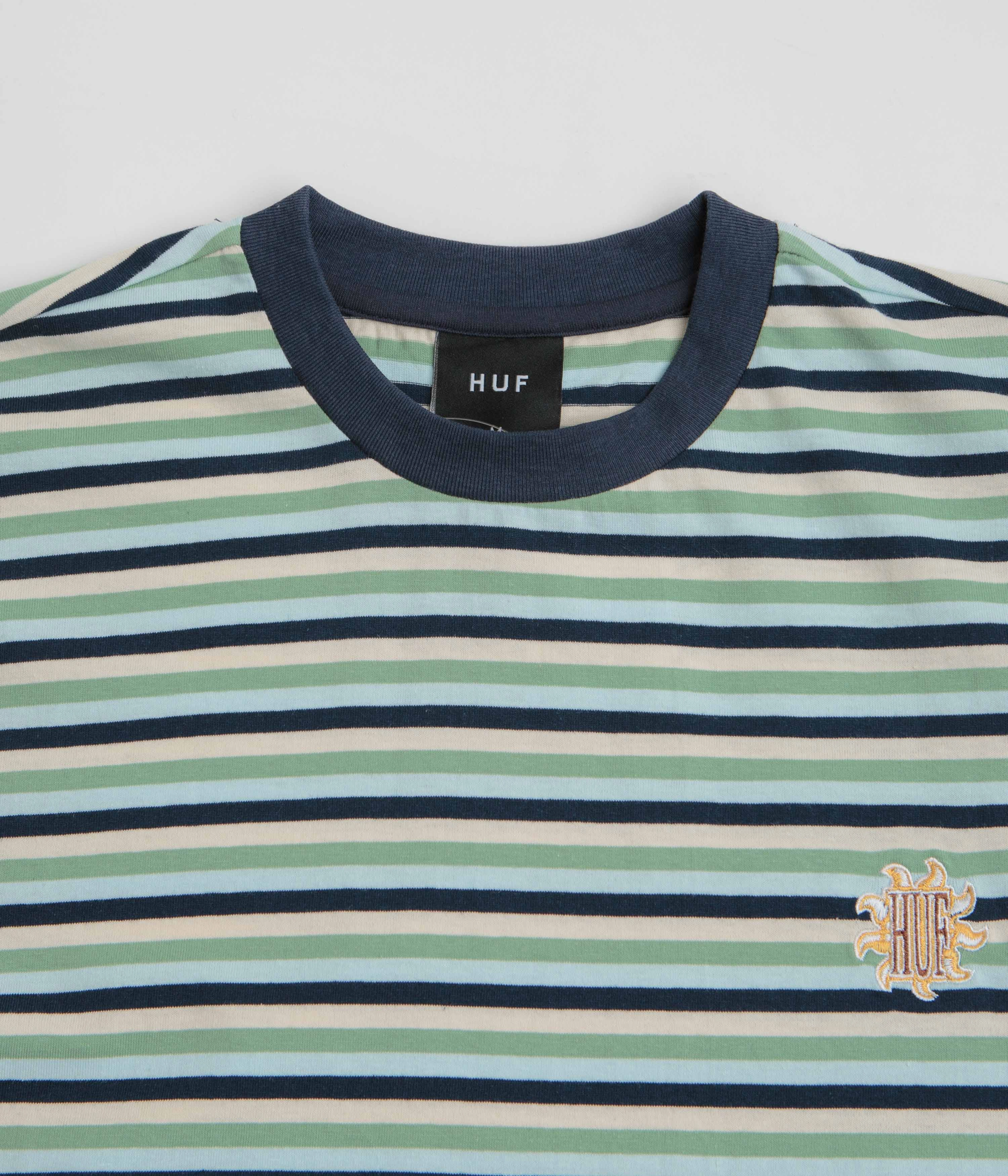 HUF Apollo Striped T-Shirt - Blue shirt silhouette morning