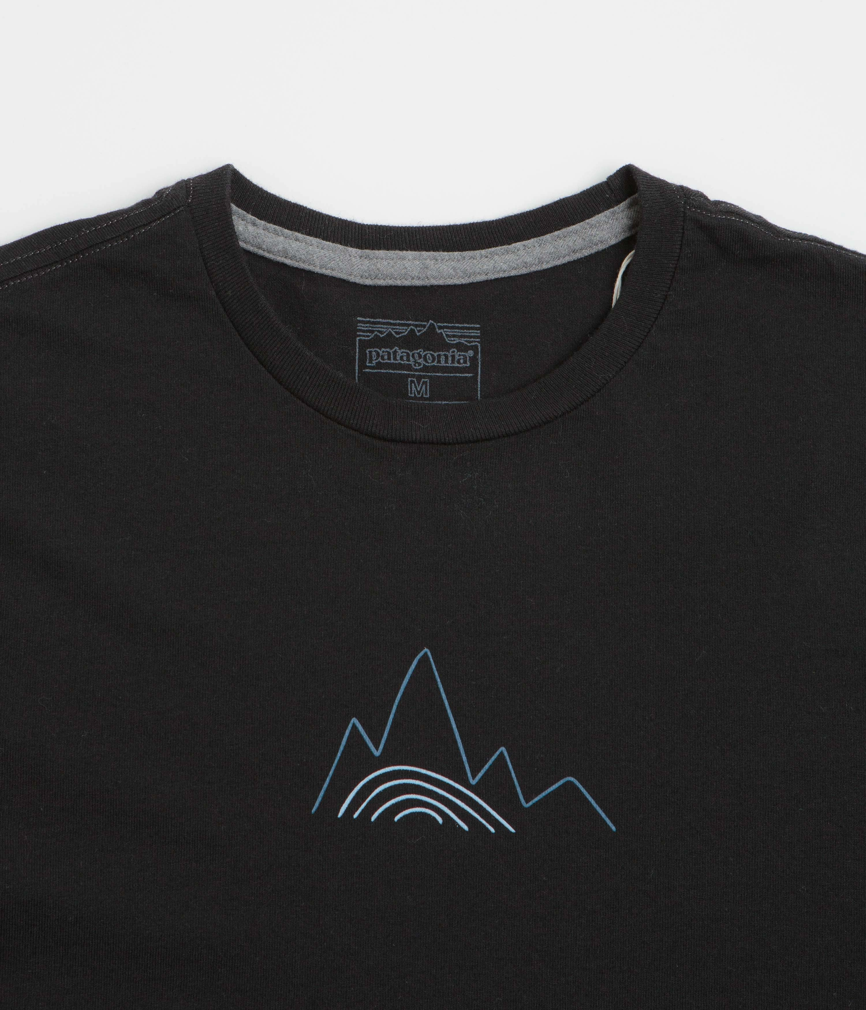 Retro Style Patagonia Berm Logo Responsibili-Tee T-Shirt - Black
