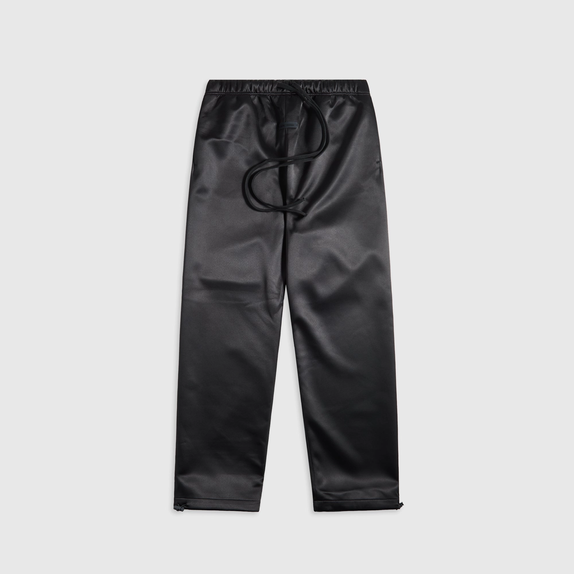 Chilly Day Layers Essentials Bonded Satin Relaxed Track Pant - Jet Black