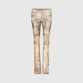 Rugged Wear Softened Hem Jean Paul Gaultier Mesh Trouser - Printed M??daillon