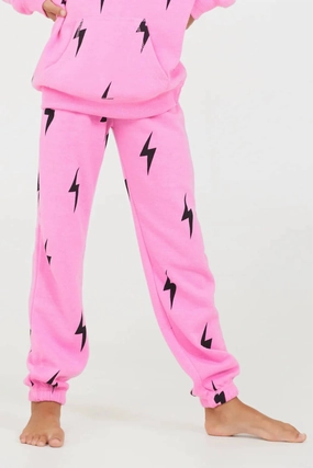 Lighting Bolt Joggers In Pink HypoallergenicFabric Active Layers