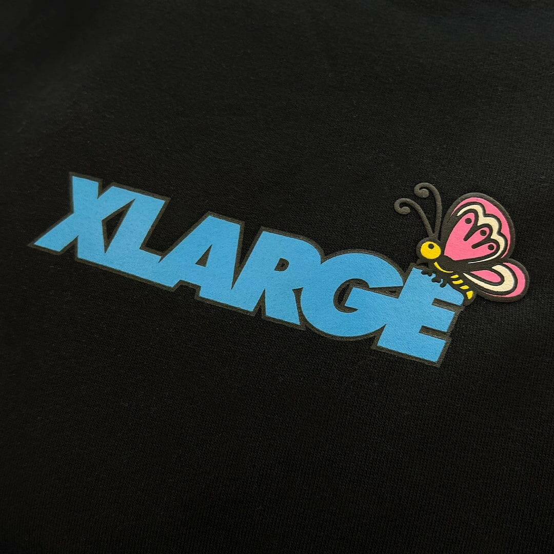 XLarge - Butterfly Hoodie Black Relaxed Wear Front Pouch