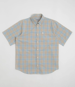 Hooded Neckline Outerwear Companion Carhartt Niven Short Sleeve Shirt - Niven Check / Wall / Wax