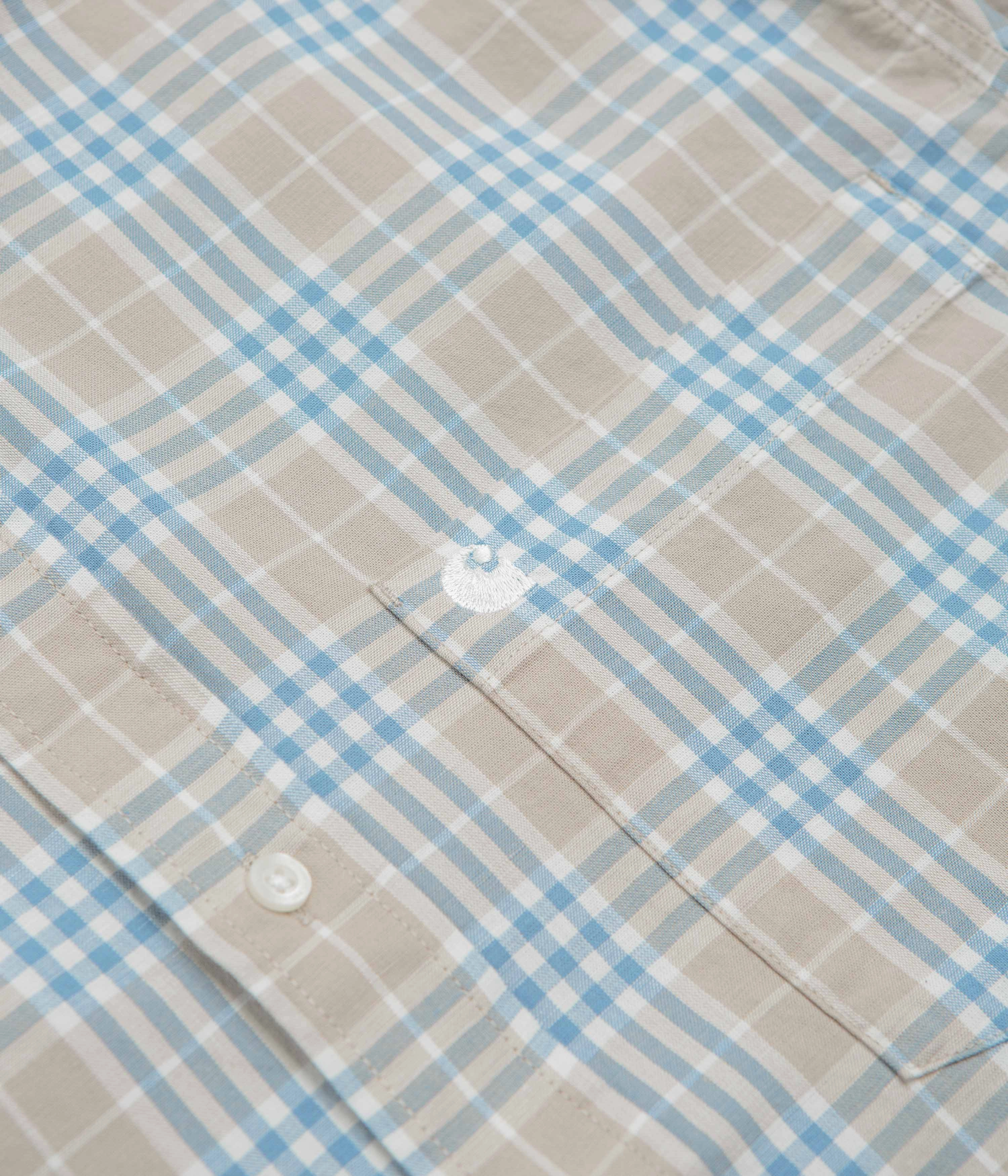 Carhartt Niven Short Sleeve Shirt - Niven Check / Wall / Wax Patterned Texture