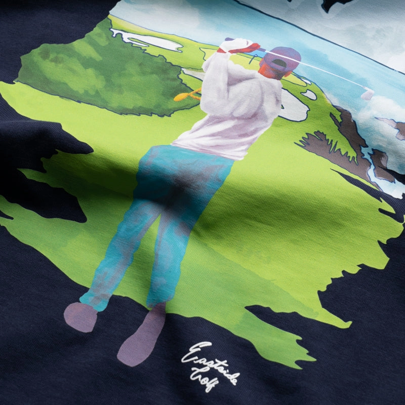 Eastside Golf Keep Swinging Tee - Midnight Navy button-down