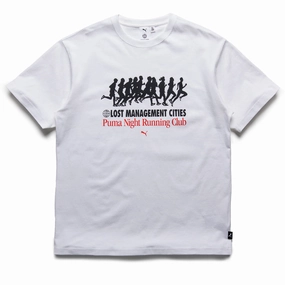 earthy colors rooftop event Lost Management Cities x Puma Graphic Tee - White