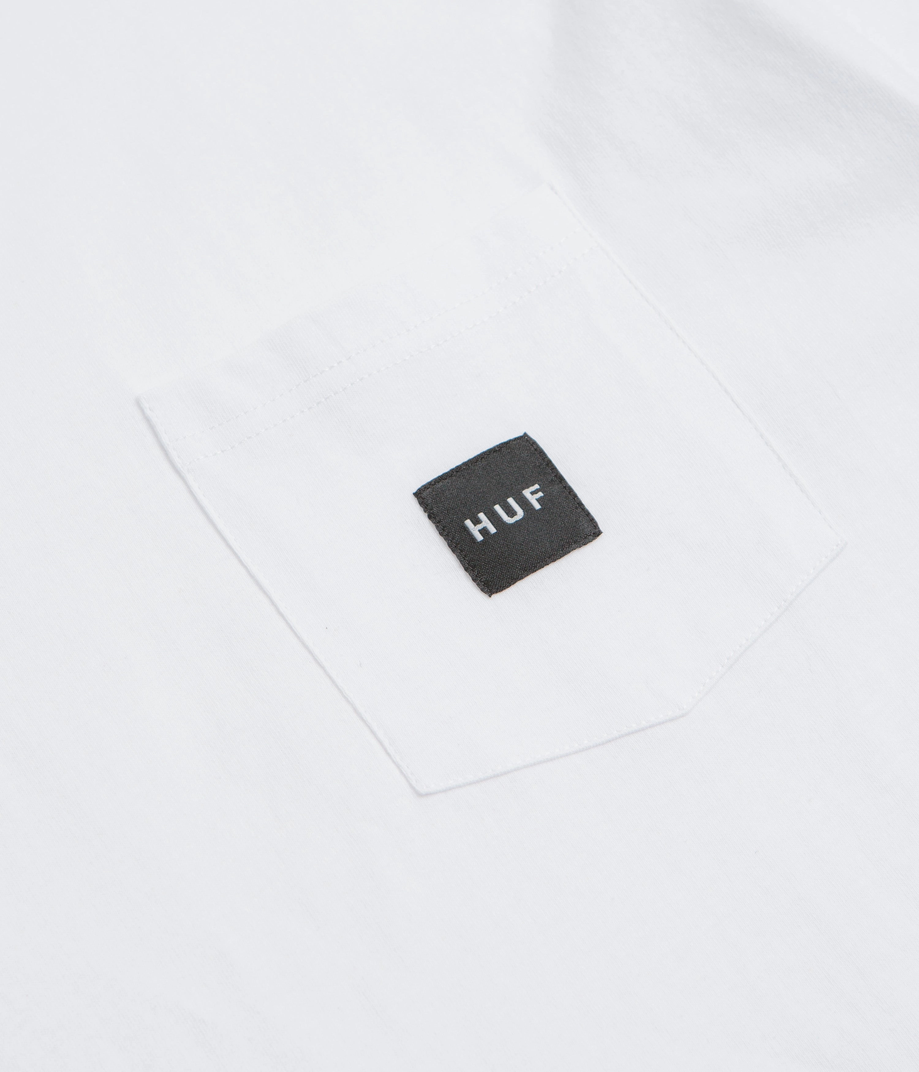HUF Set Box Logo Pocket T-Shirt - White surfing venue Removable part