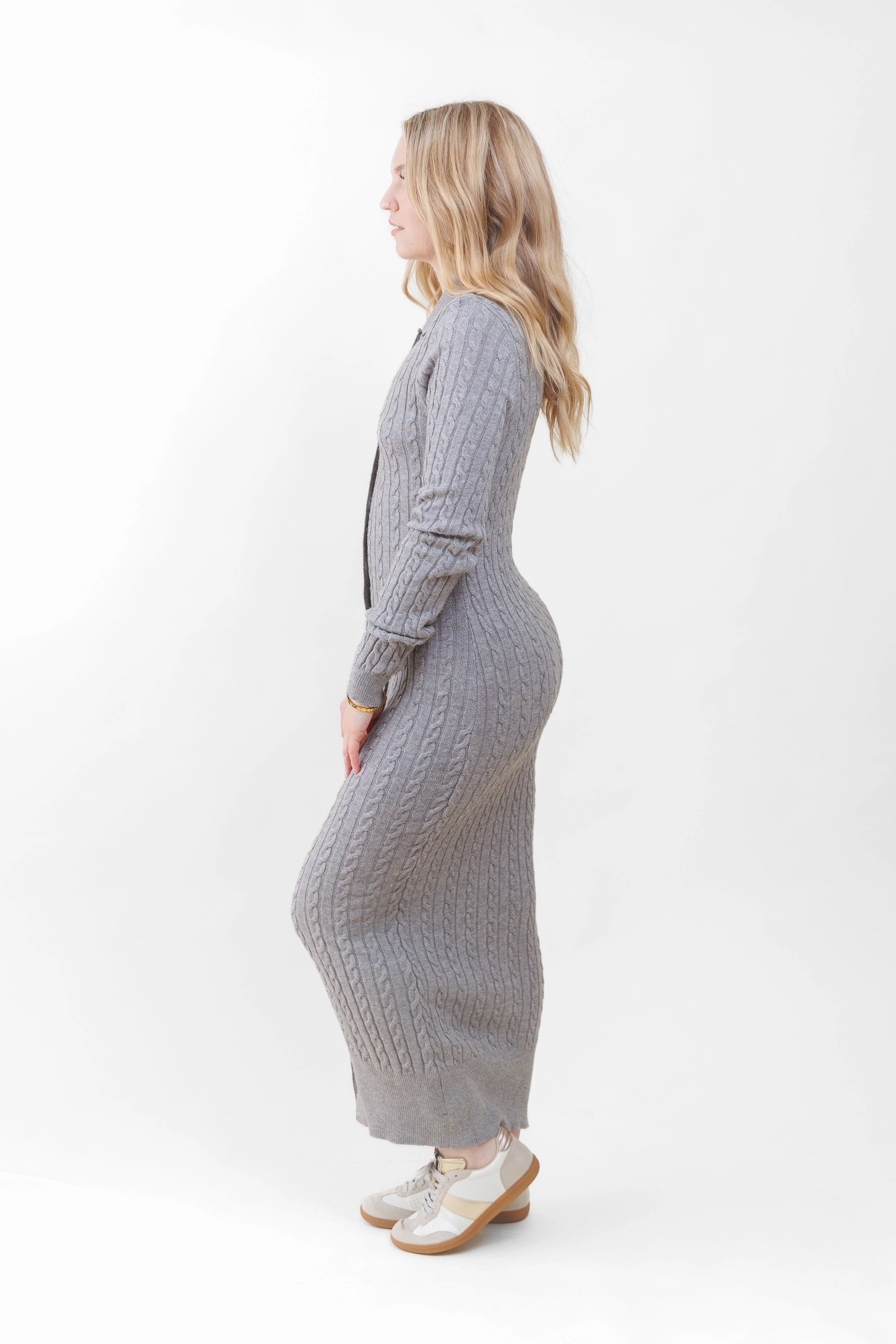 ELLIE CABLE KNIT MIDI DRESS Rooftop-Event