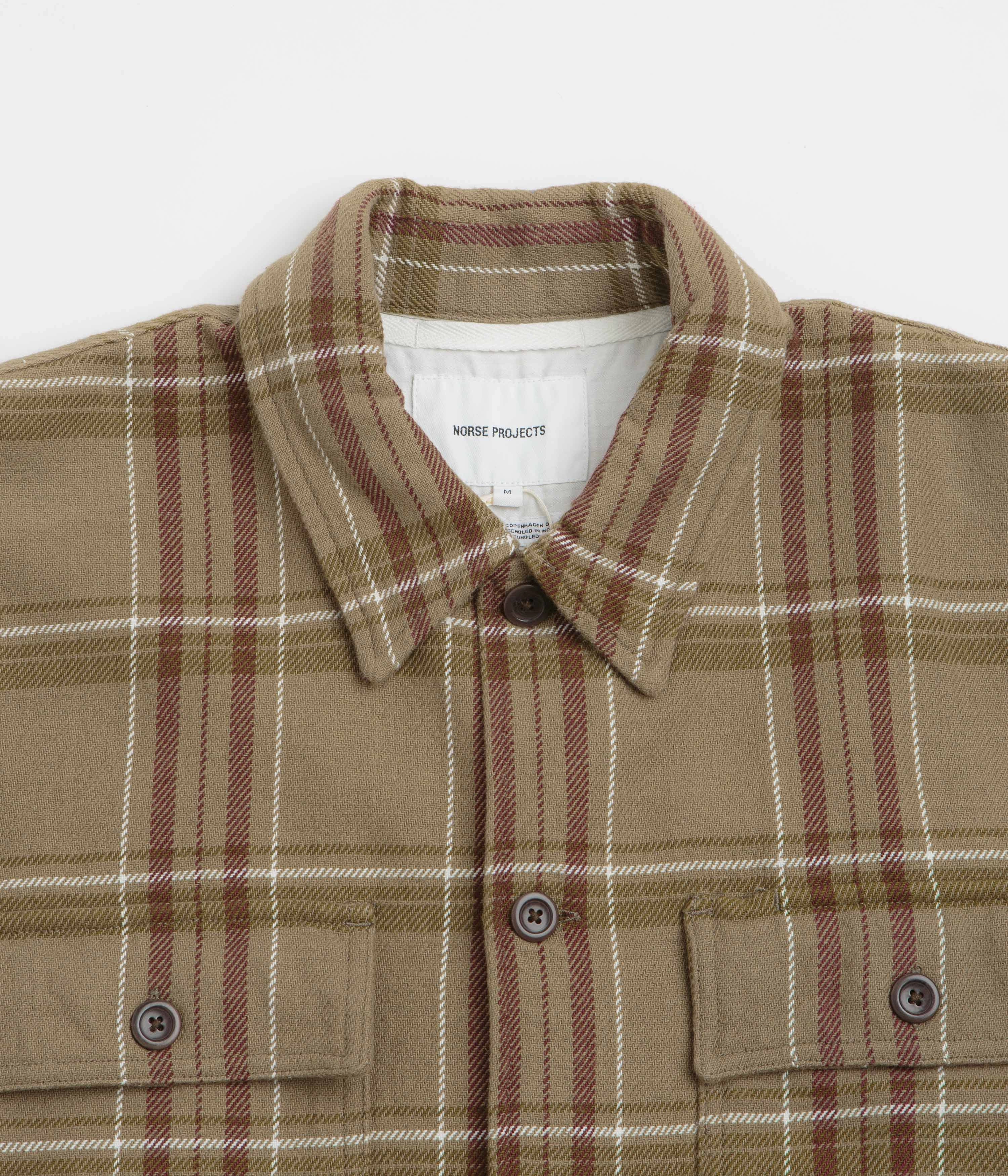 Norse Projects Hjalmer Check Overshirt - Walnut fall season All-Weather Wear