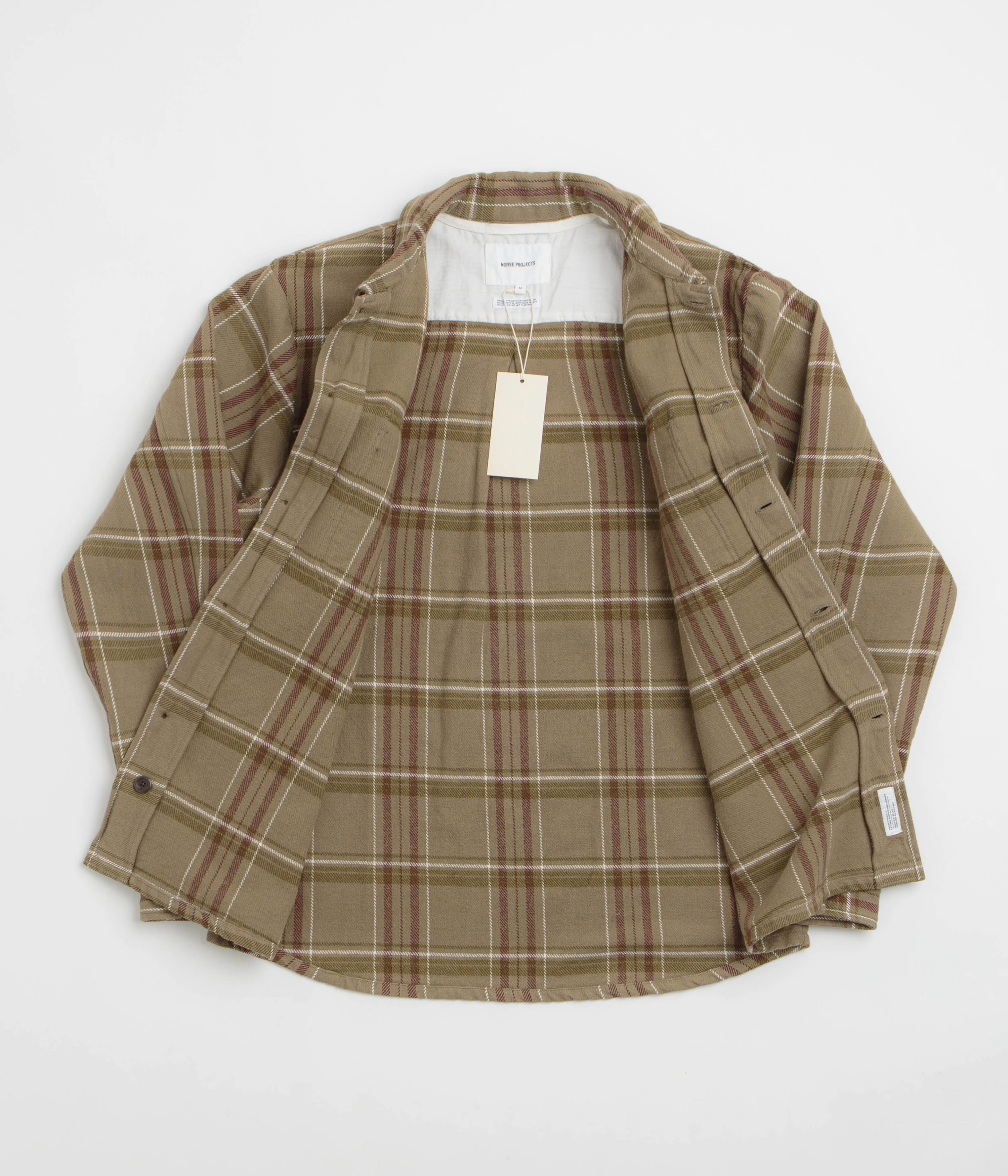 Norse Projects Hjalmer Check Overshirt - Walnut Articulated Elbows city lights