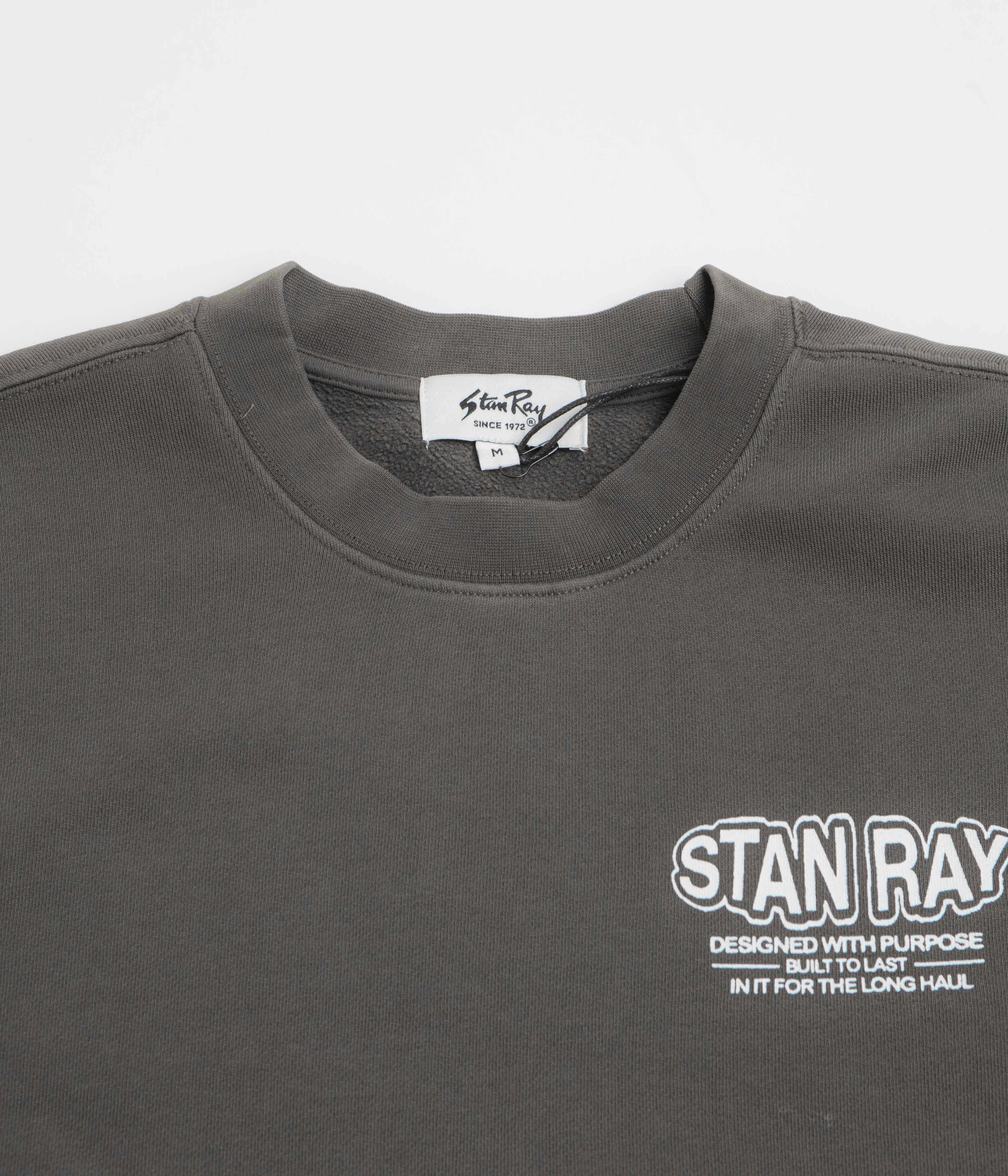 Stan Ray Long Haul Crewneck Sweatshirt - Washed Black appropriate for weekdays Modern Active