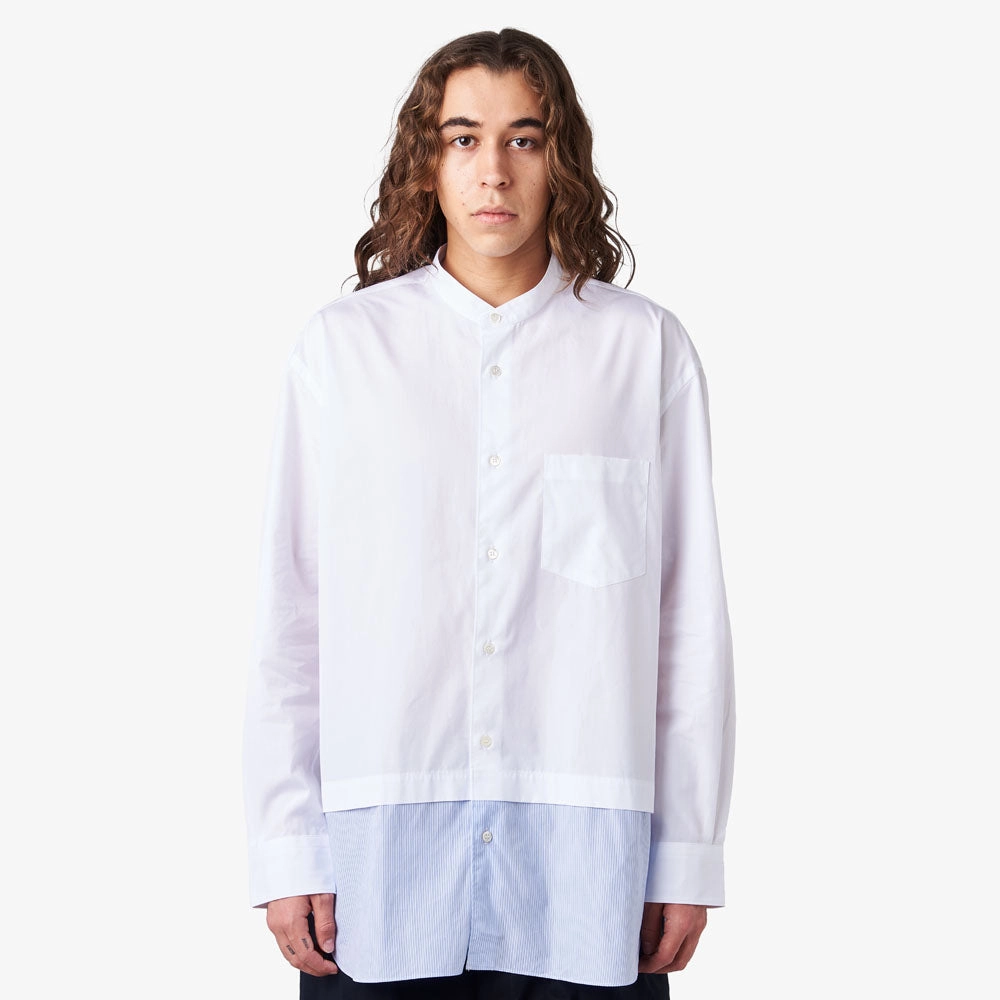 Dressy look COMME des GAR?ONS HOMME Panel Button Up Shirt / White