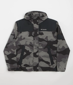 muted shades Active Outerwear Columbia Challenger II Novelty Windbreaker Jacket - Black Mod Camo / Black