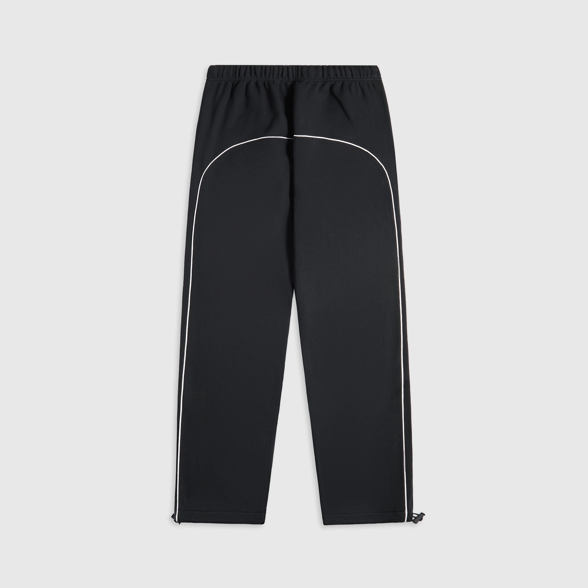 Trendy Layering Travel Essential Essentials Relaxed Fleece Sweatpant With Piping - Jet Black / Cloud White