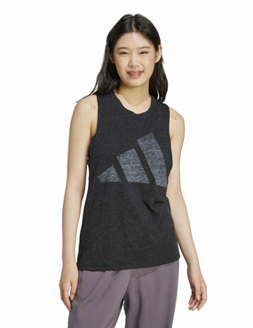 Hygienic Lining Performance Fabric Essentials Winners Tank Top - Black/White