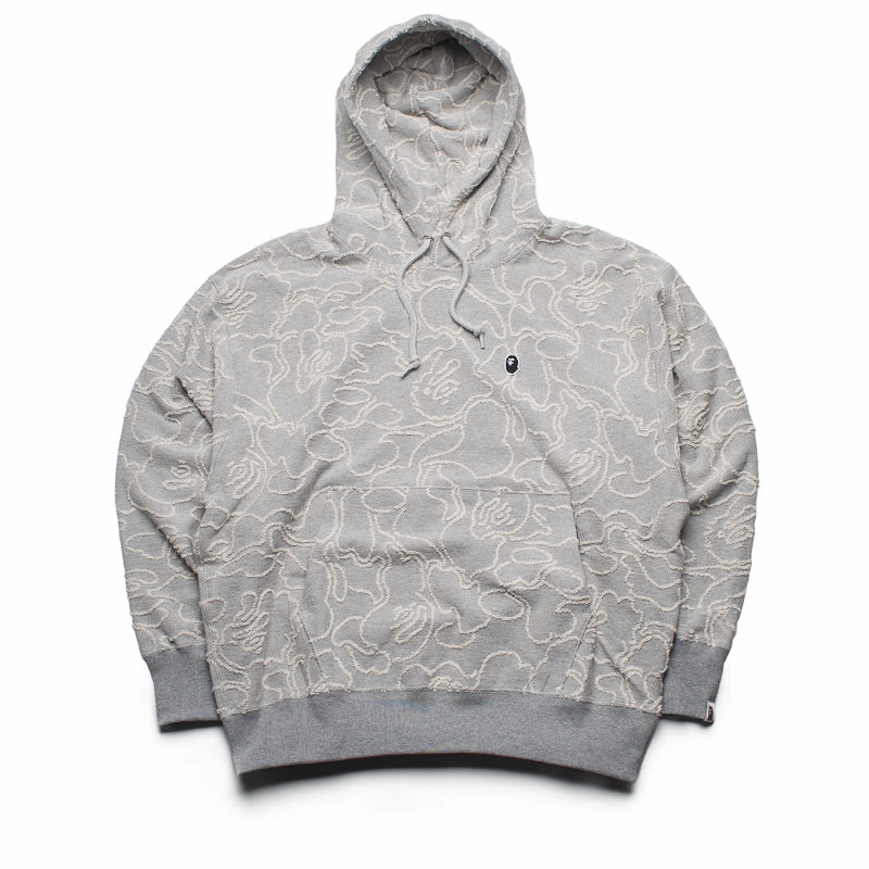 A Bathing Ape Line Camo Jacquard Pullover Hoodie - Grey Simple Wear Cozy Touch