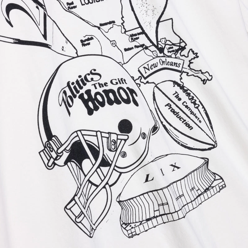 Honor The Gift x Politics Rally Time Tee - Vintage White abstract hem