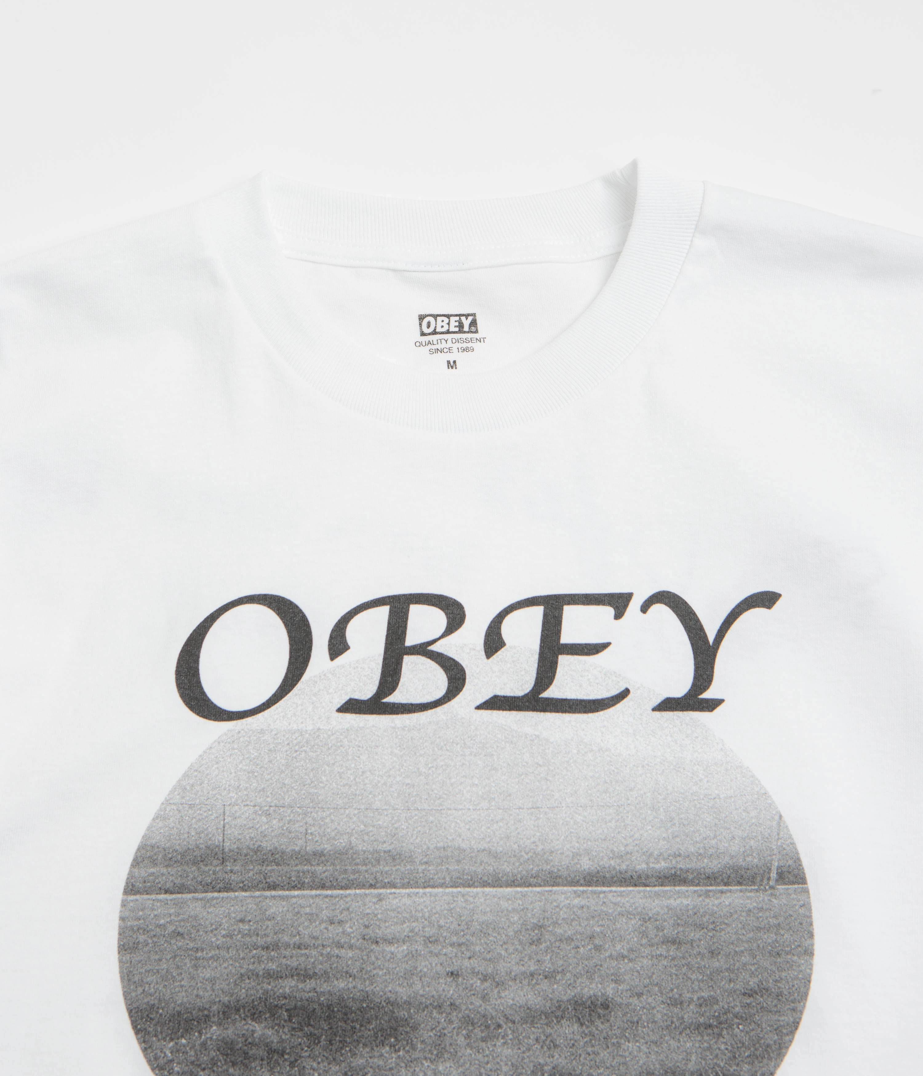 Obey Welcome To Paradise T-Shirt - White sheath silhouette garden venue