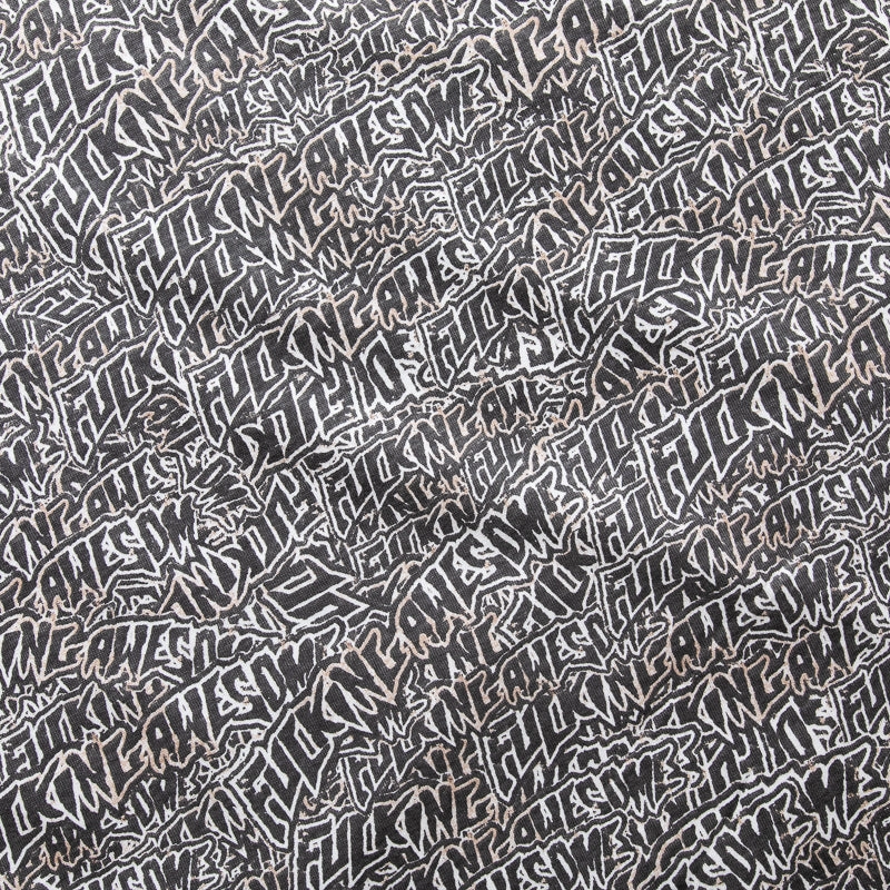 baseball event narrow hem Fucking Awesome Burnt Sticker Stamp Tee - Black/White