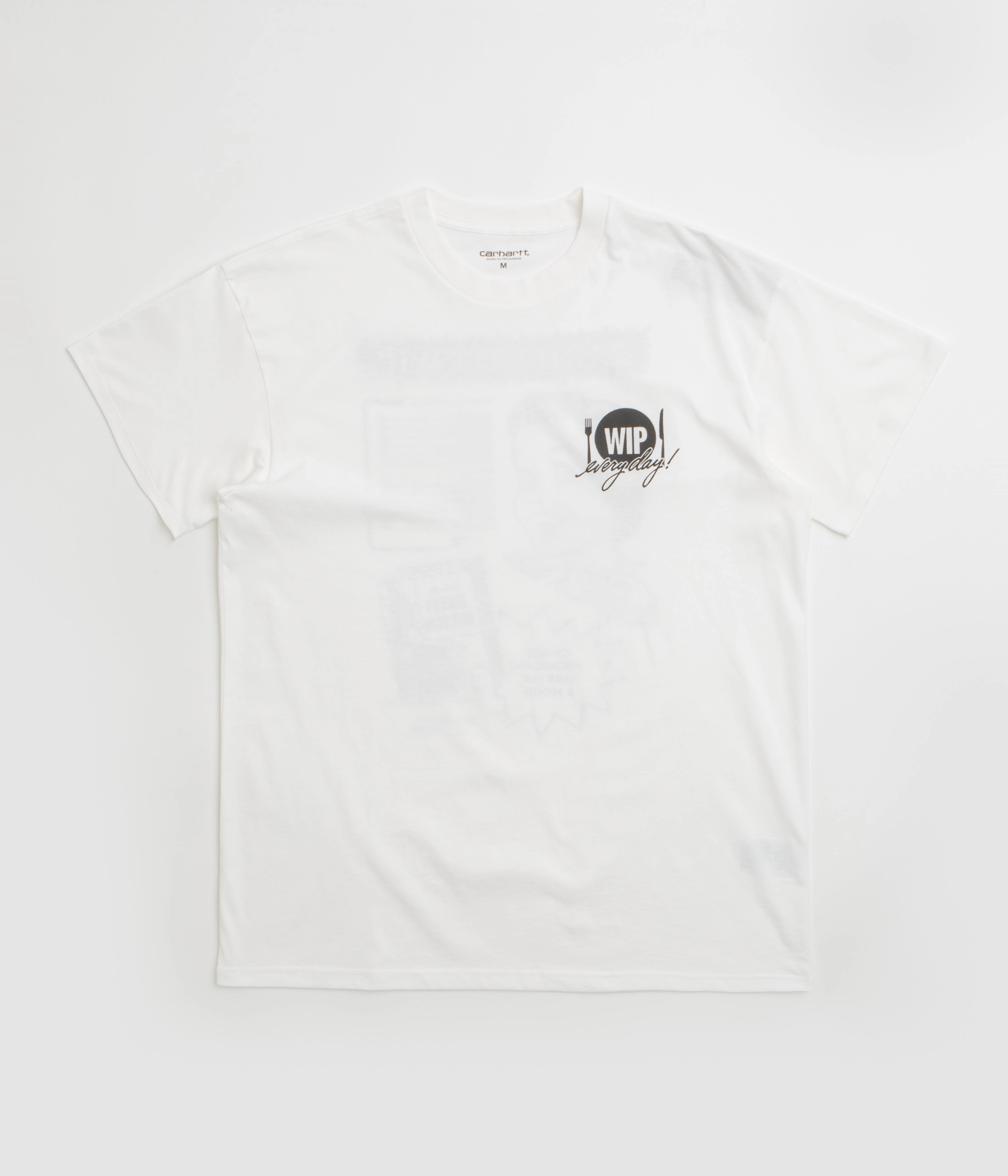Carhartt Catalogue T-Shirt - White / Black skinny pants silhouette Non Iron Cotton Material
