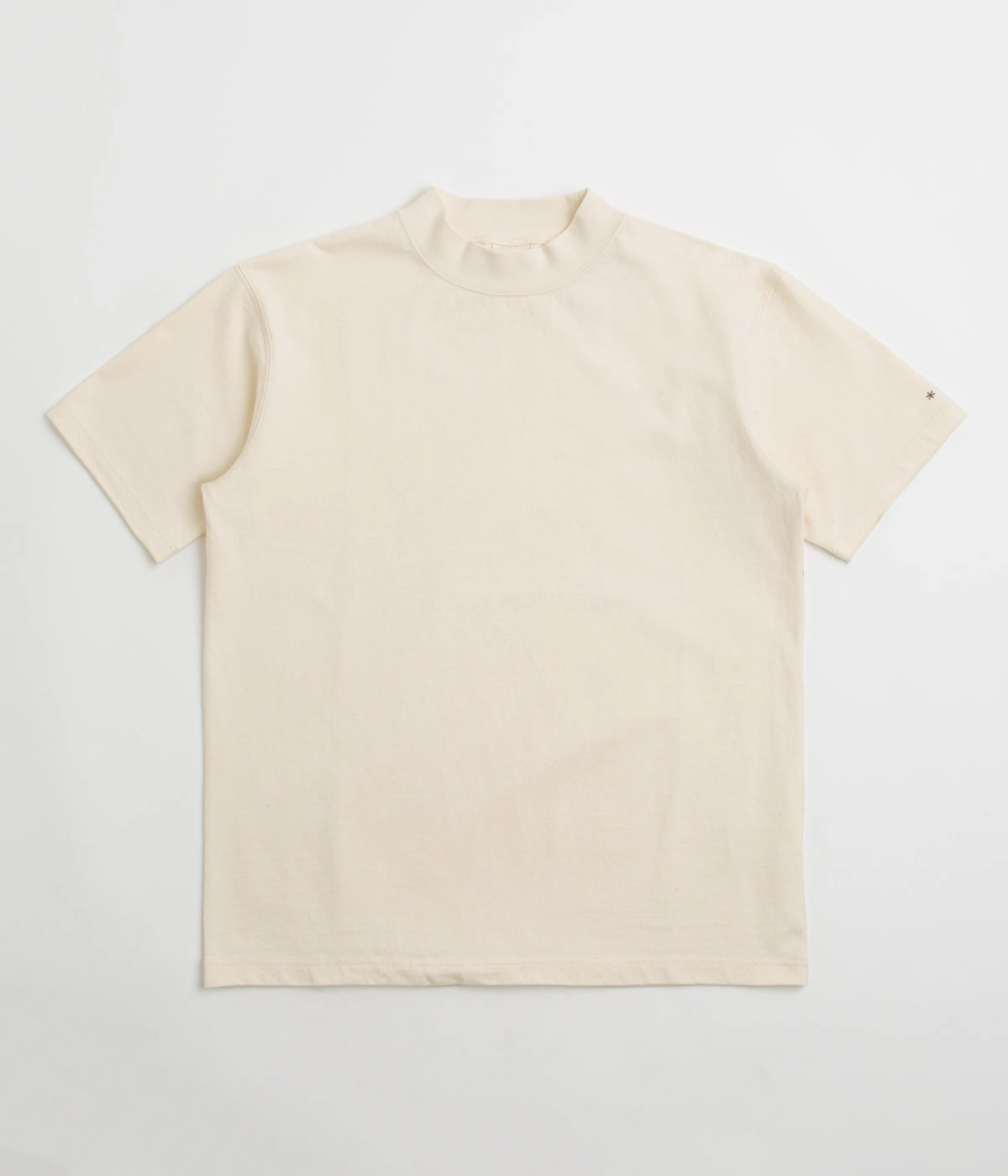 Snow Peak Recycled Cotton Heavy Mockneck T-Shirt - Ecru Easy to Wear Dry clean only