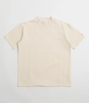 Fashion Design culottes silhouette Snow Peak Recycled Cotton Heavy Mockneck T-Shirt - Ecru