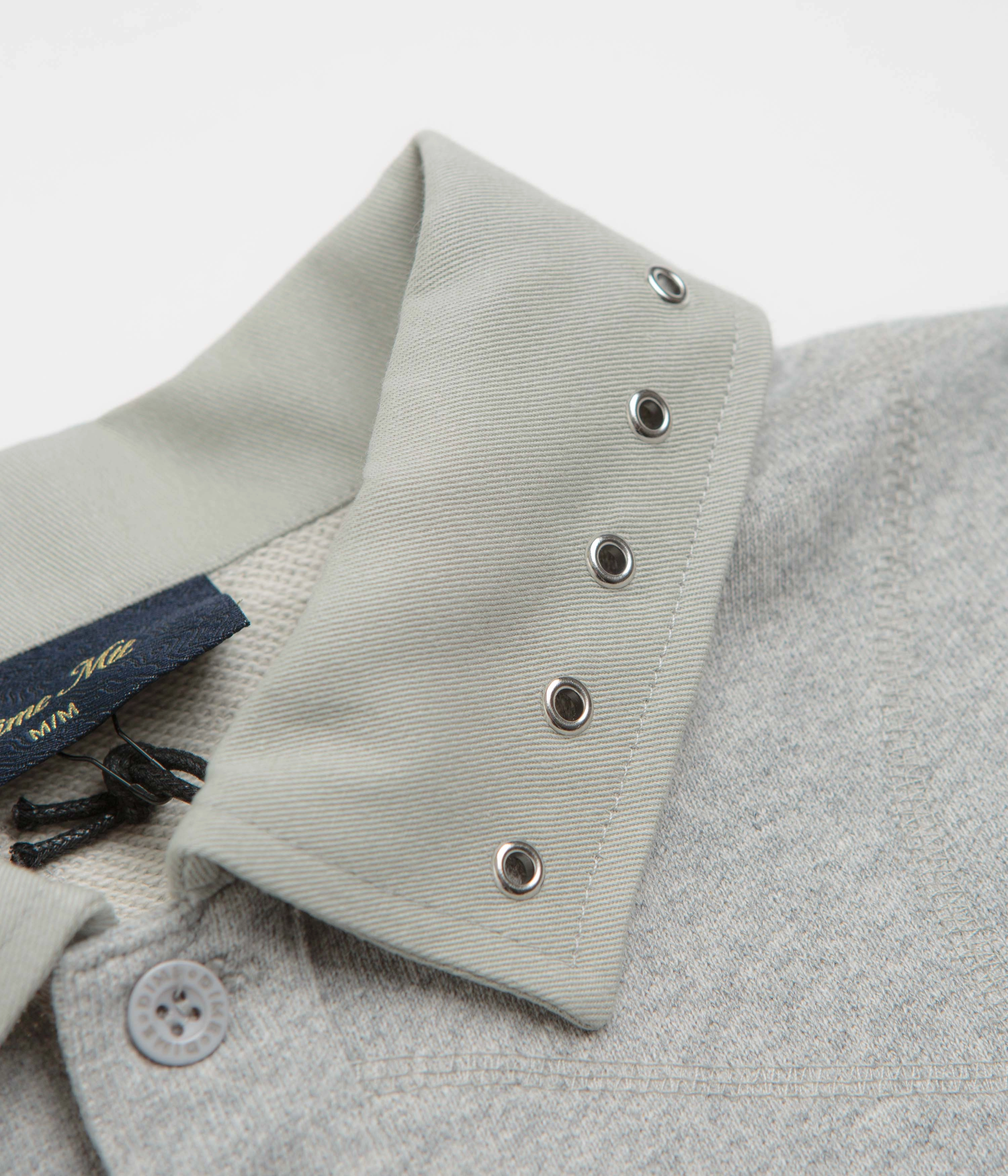 Dime Wave Rugby Shirt - Heather Grey High-Quality Fabric