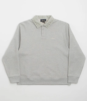 Dime Wave Rugby Shirt - Heather Grey Smart Appearance Year-Round Favorite