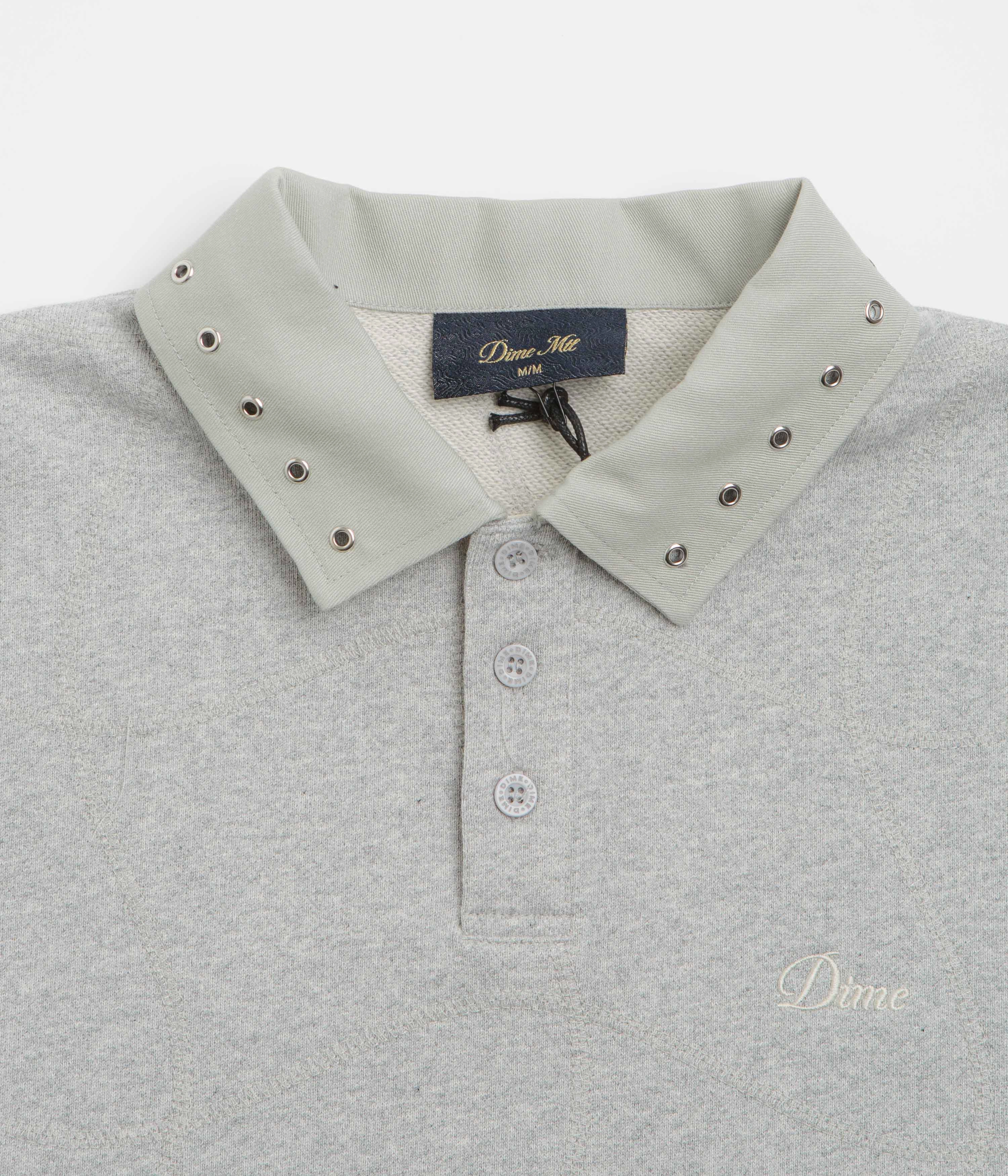 adult clothing Dime Wave Rugby Shirt - Heather Grey