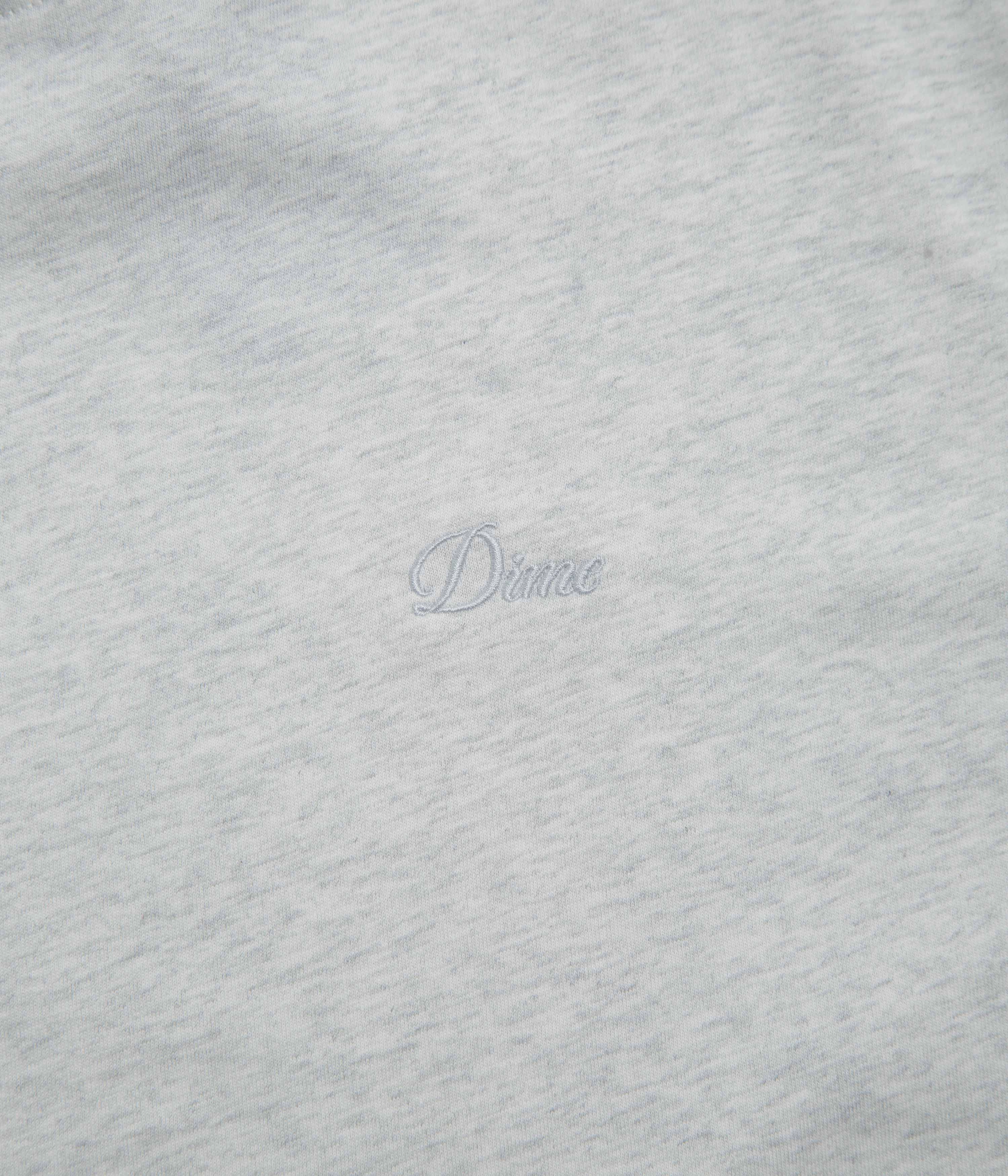 Male fit Soft Collar Lining Dime Cursive Small Logo T-Shirt - Ash