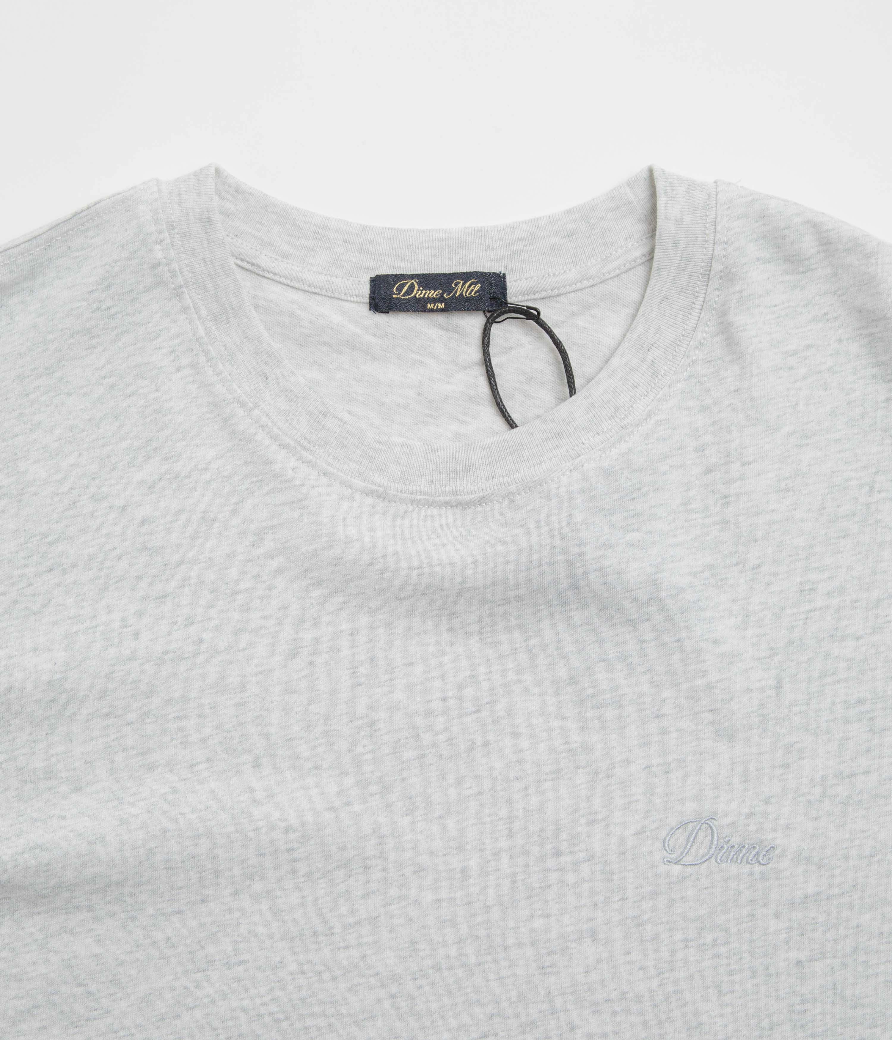 stud sheath silhouette Dime Cursive Small Logo T-Shirt - Ash