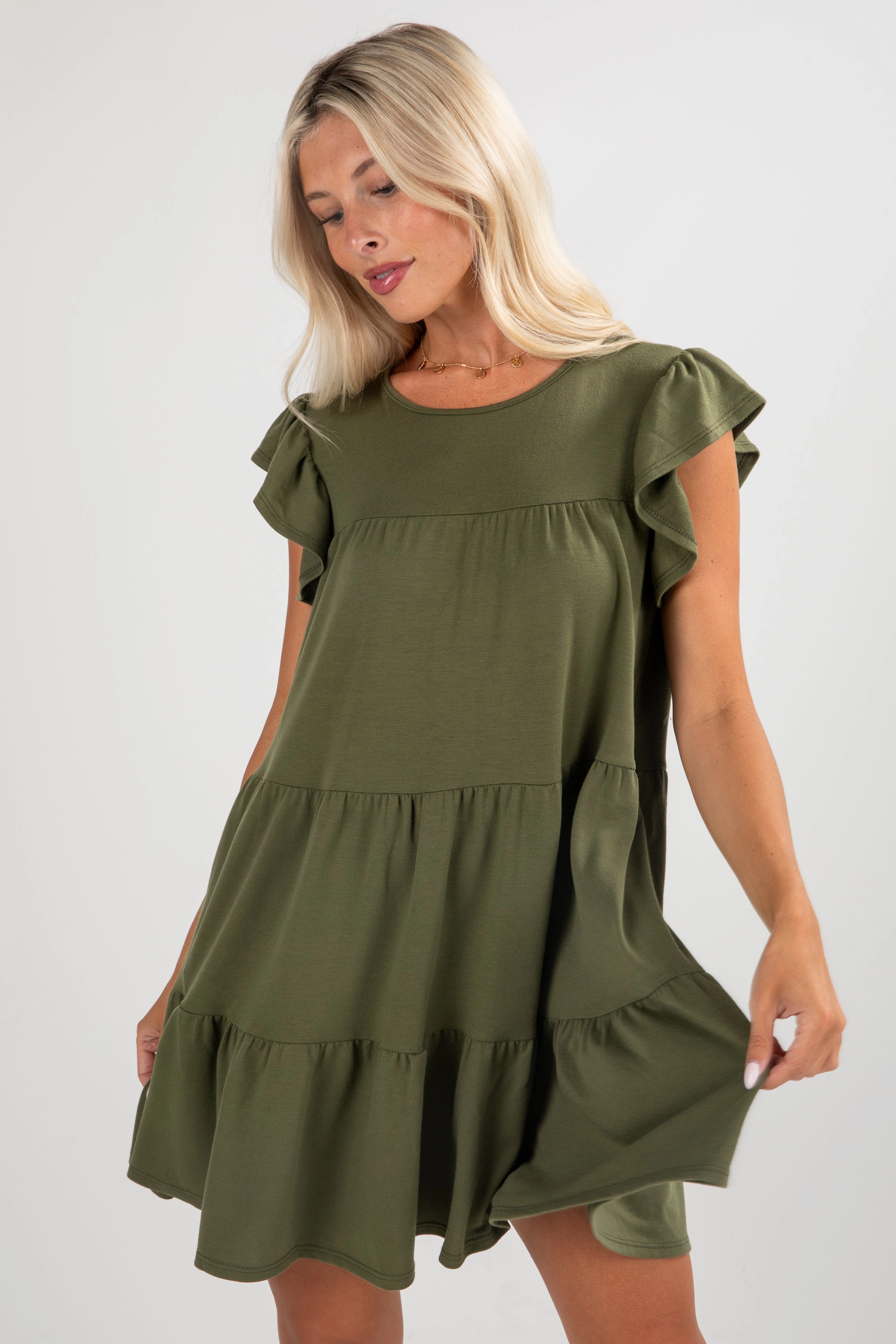 Cozy Flex FINAL SALE - All Dolled Up Tiered Mini Dress