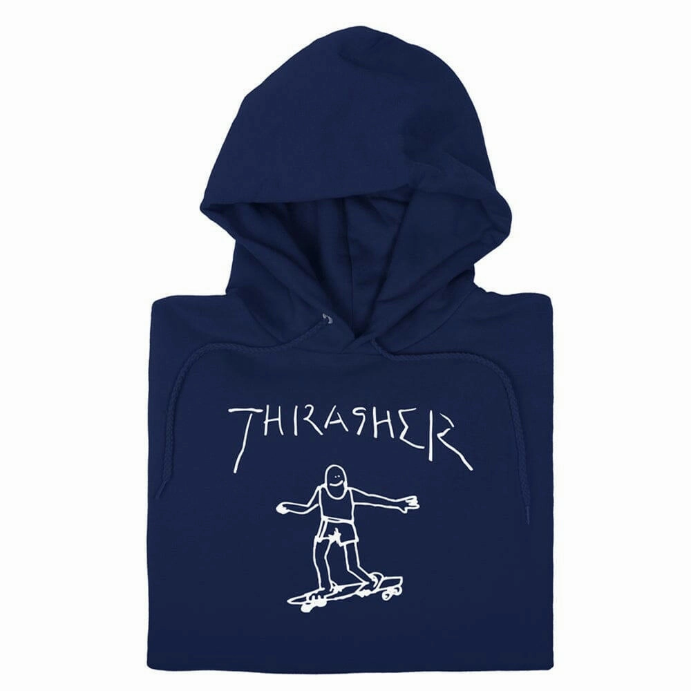 Reflective accents Pika like Thrasher - Gonz Hoodie Navy/White