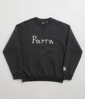 by Parra Weird Trad Logo Crewneck Sweatshirt - Dark Navy Comfy Comfort simple design