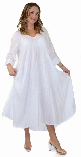 White Washed Linen Dress Beauty Feel Polished and Elegant