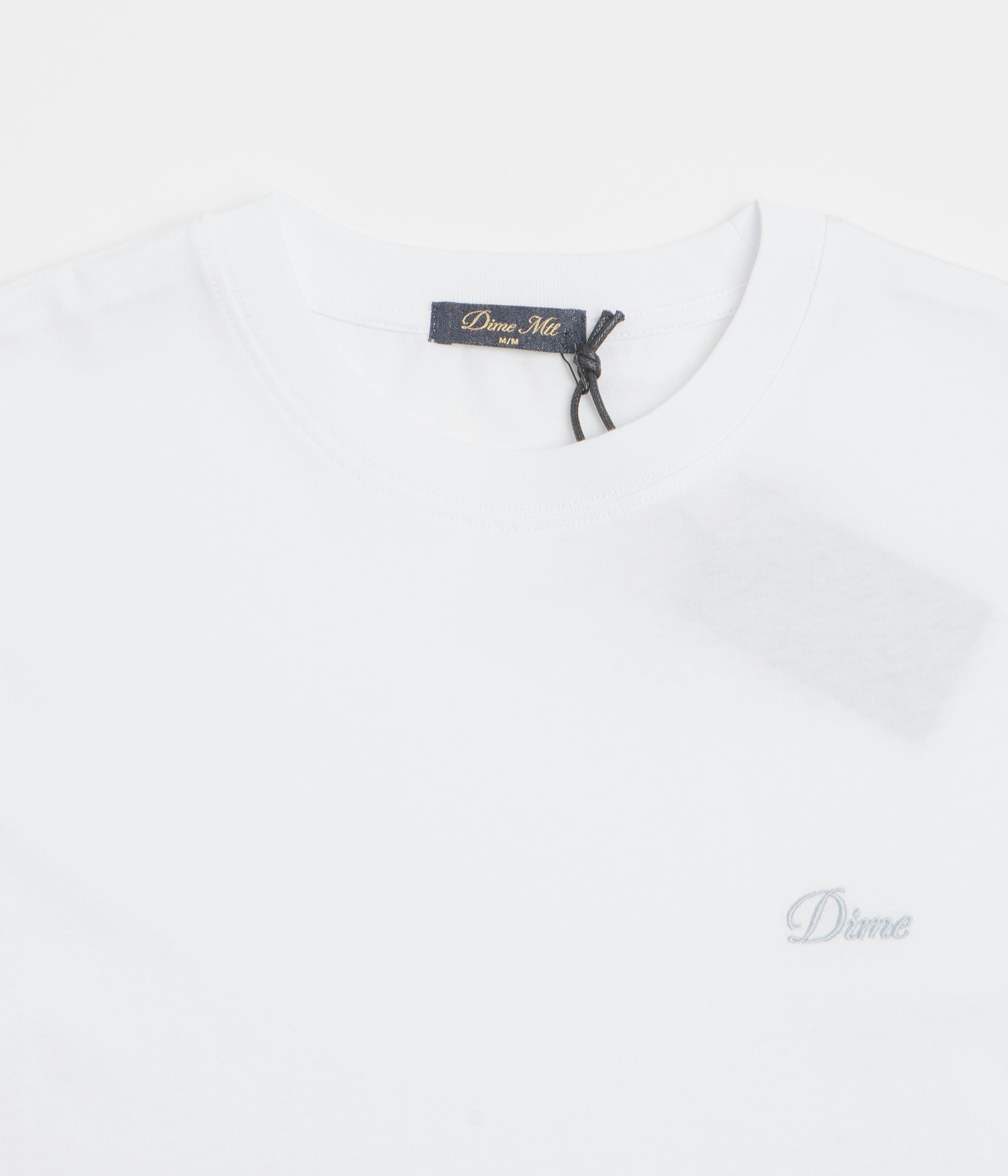 Dime Cursive Small Logo T-Shirt - White Colorfastness Generic